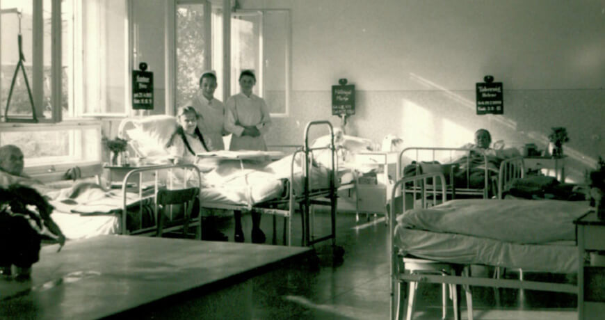 Krankenhauszimmer im Jahr 1950