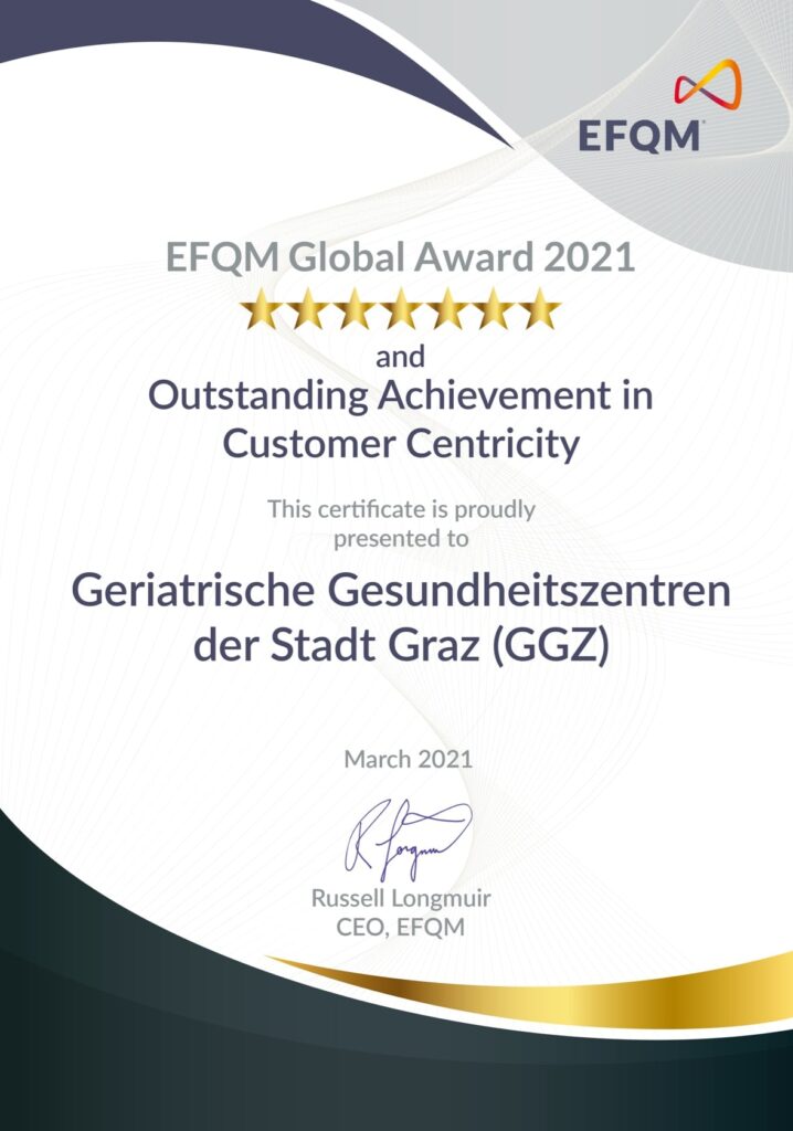 Urkunde EFQM Global Award 2021