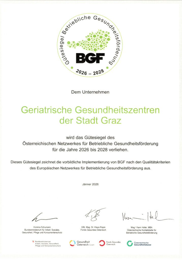 Auszeichnung BGF-Gütesiegel