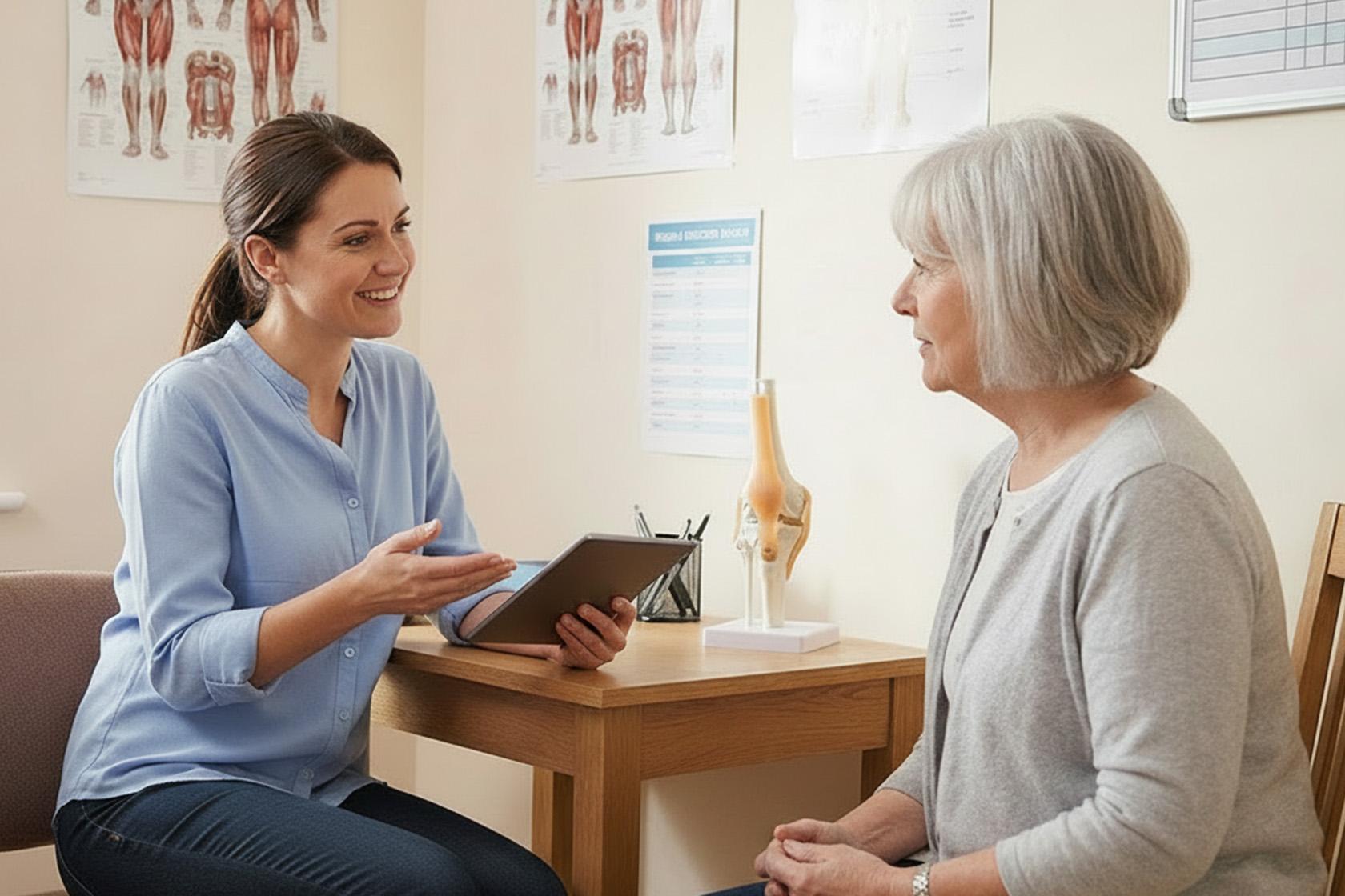 Eine Patientin wird zu ihren Erfahrungen bei den GGZ befragt.