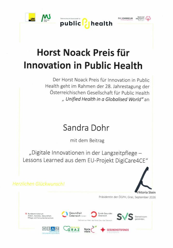 Urkunde Horst Noack Preis 2026